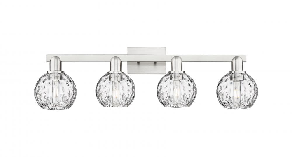 Athens Water Glass - 4 Light - 33 inch - Brushed Satin Nickel - Bath Vanity Light