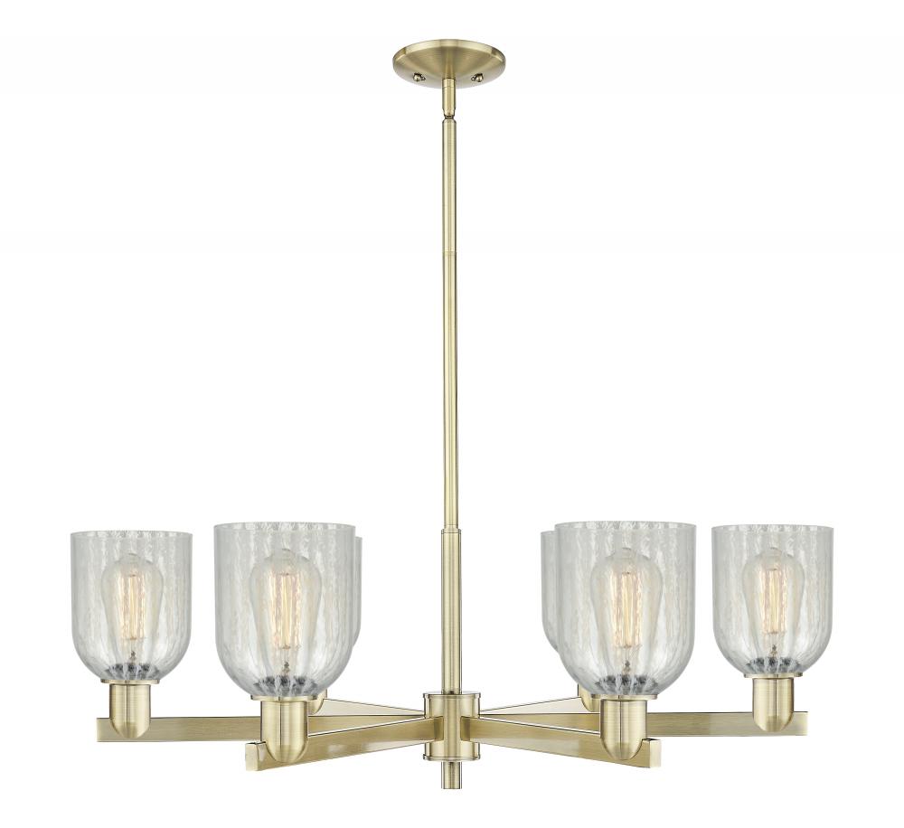 Caledonia - 6 Light - 35 inch - Satin Gold - Stem hung - Chandelier