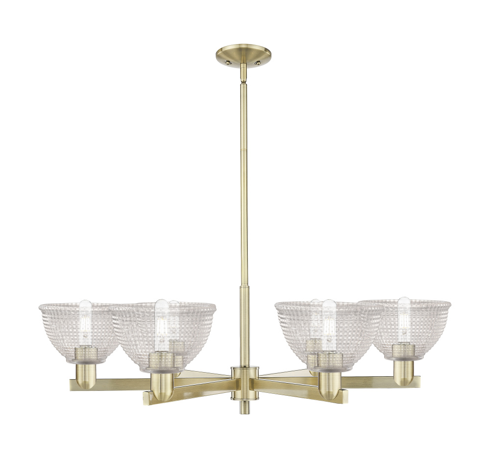 Arietta - 6 Light - 38 inch - Antique Brass - Stem hung - Chandelier