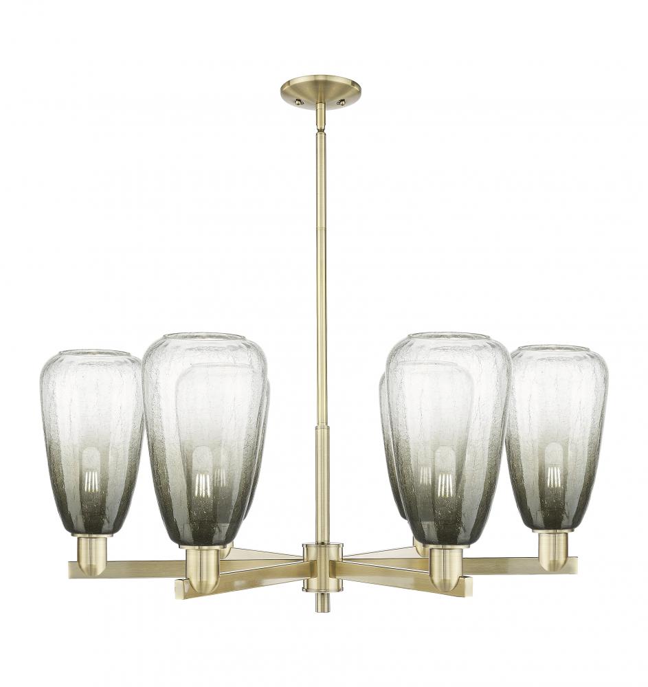 Brookhaven Almond - 6 Light - 24 inch - Antique Brass - Chandelier