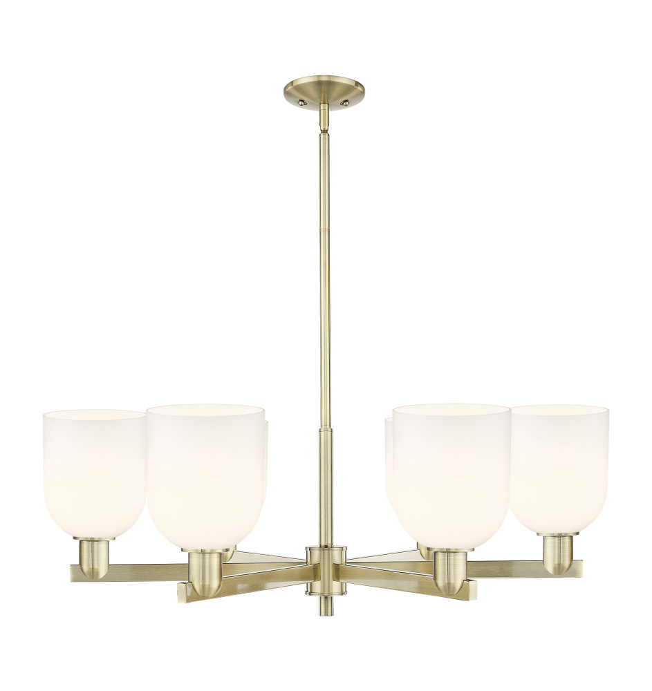 Bella - 6 Light - 35 inch - Antique Brass - Stem hung - Chandelier