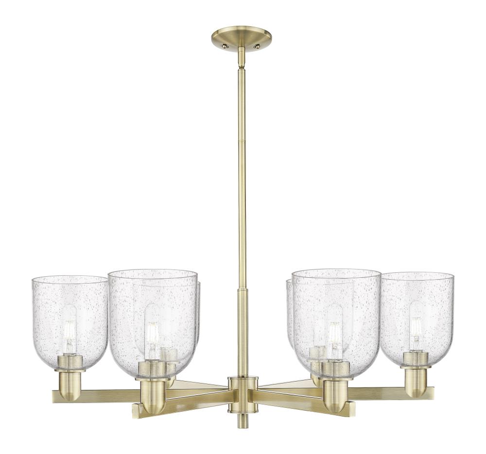 Bella - 6 Light - 35 inch - Antique Brass - Stem hung - Chandelier