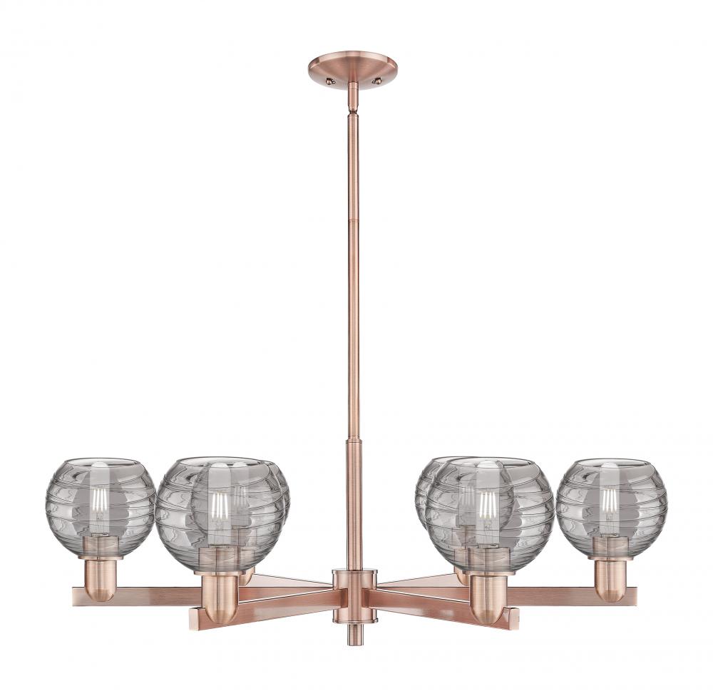 Athens Deco Swirl - 6 Light - 24 inch - Antique Copper - Chandelier