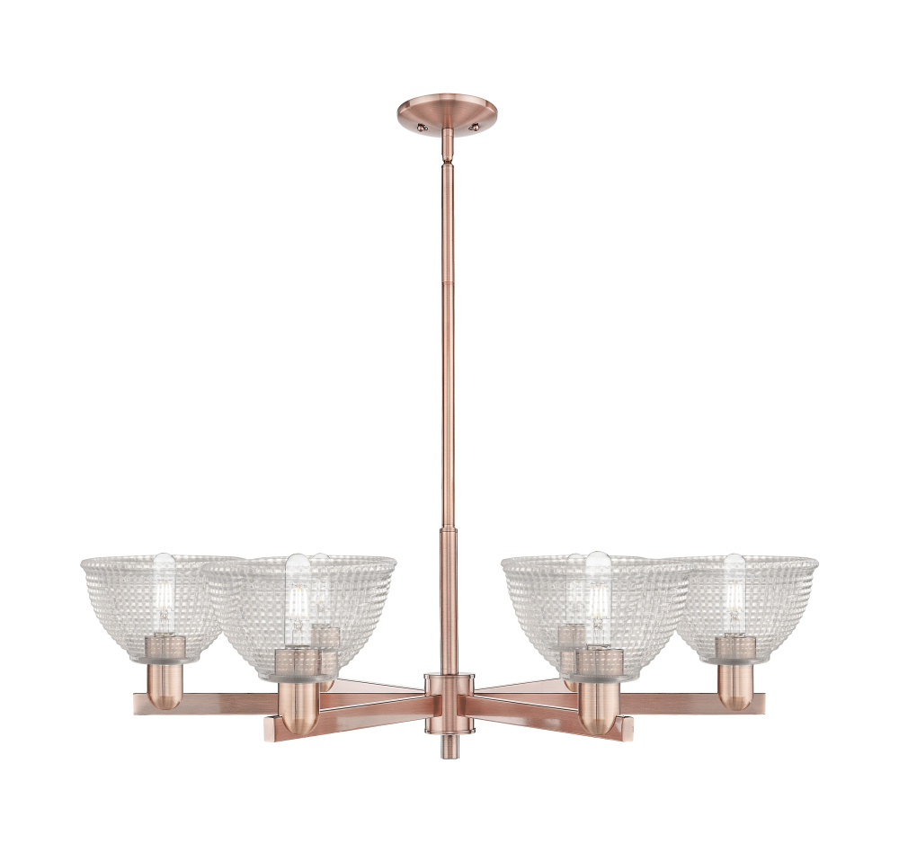Arietta - 6 Light - 38 inch - Antique Copper - Stem hung - Chandelier