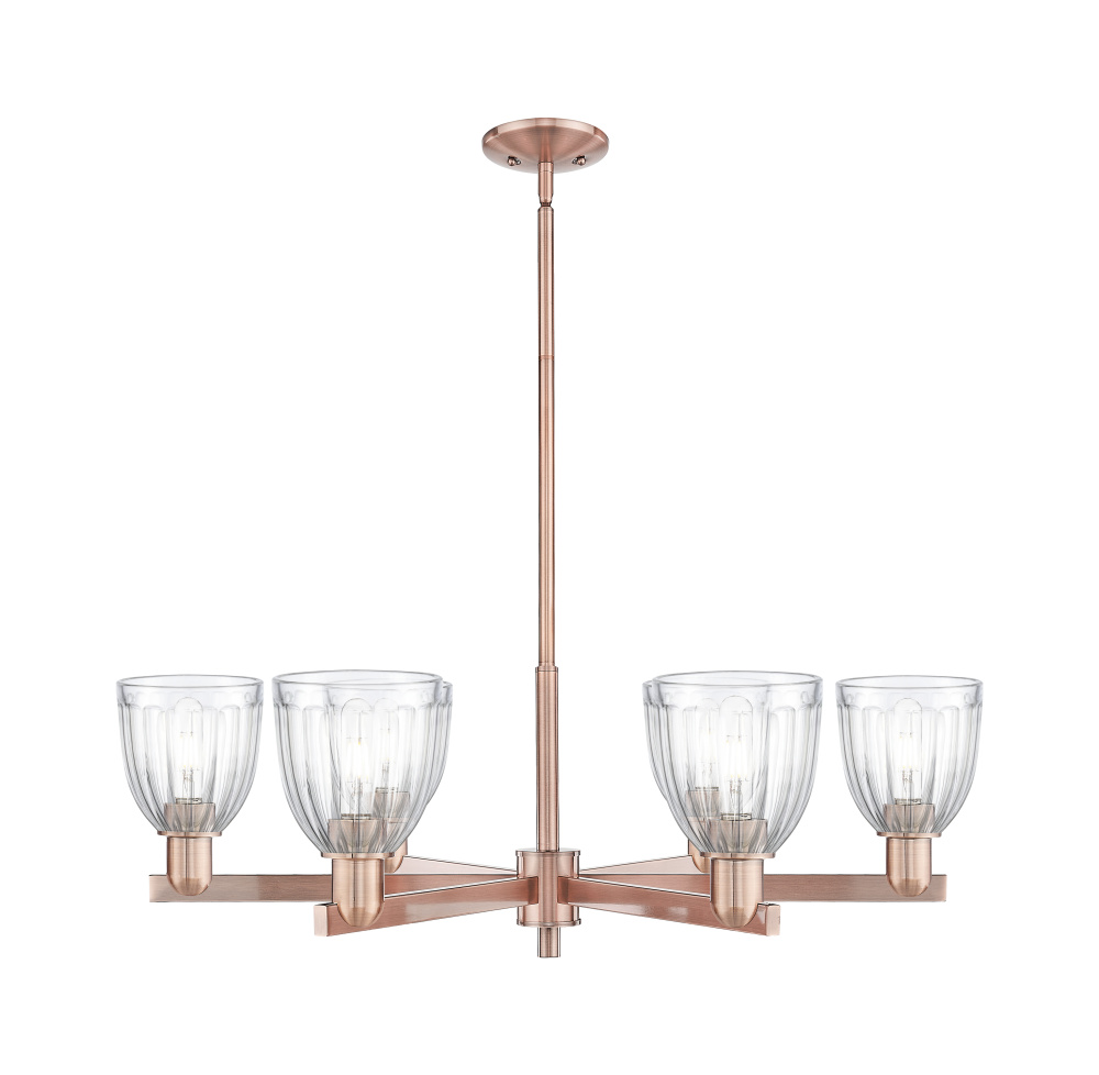 Brookfield - 6 Light - 36 inch - Antique Copper - Stem hung - Chandelier