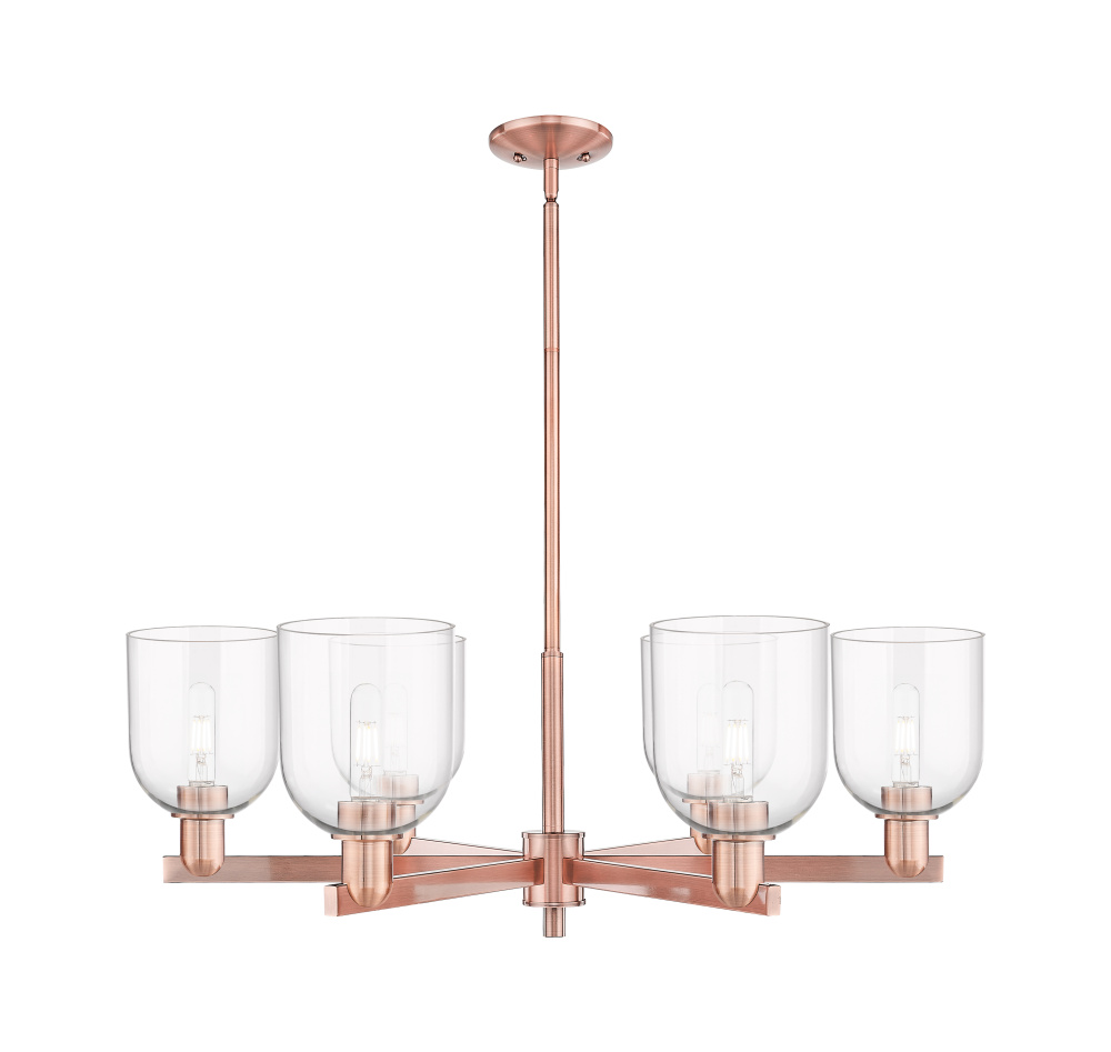 Bella - 6 Light - 35 inch - Antique Copper - Stem hung - Chandelier
