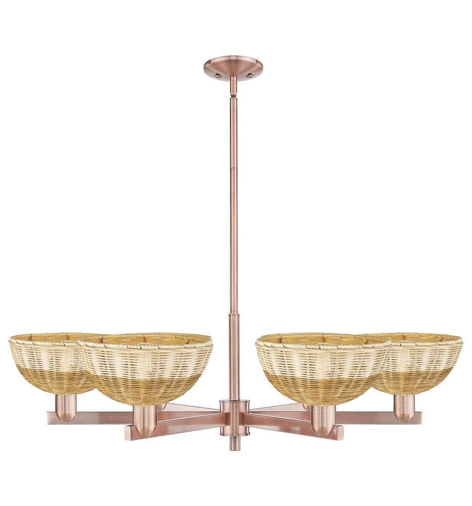Bristol Natural II - 6 Light - 39 inch - Antique Copper - Stem hung - Chandelier