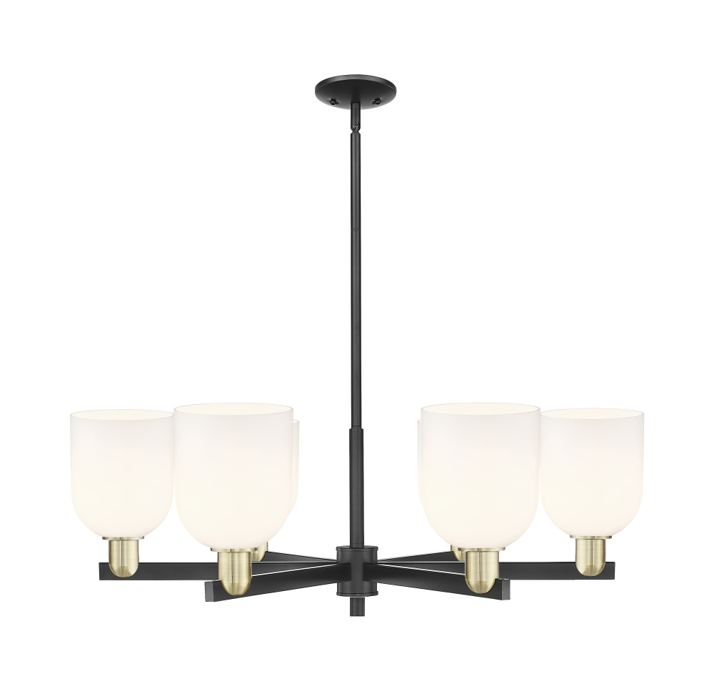 Bella - 6 Light - 35 inch - Black Antique Brass - Stem hung - Chandelier