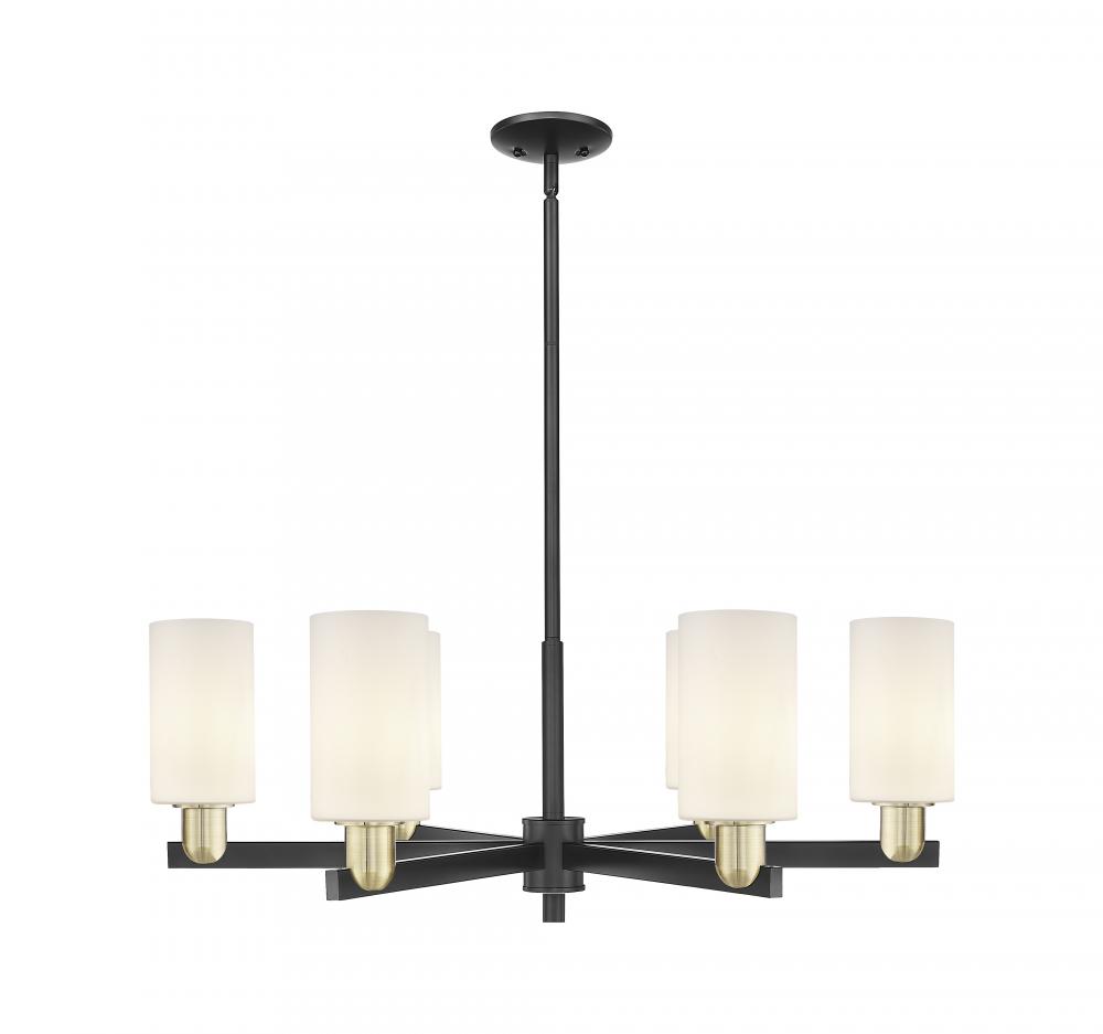 Clymer - 6 Light - 34 inch - Black Antique Brass - Stem hung - Chandelier