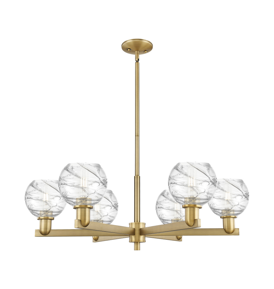 Athens Deco Swirl - 6 Light - 24 inch - Brushed Brass - Chandelier