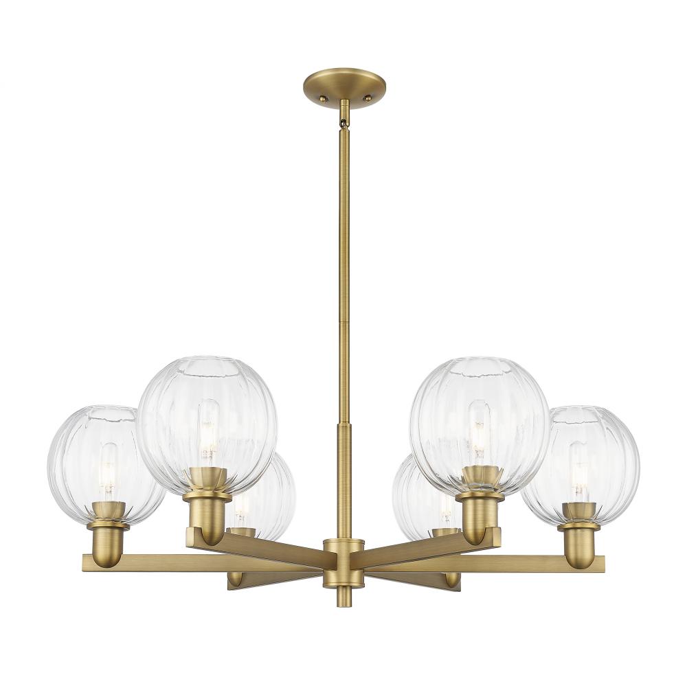 Preston Globe - 6 Light - 24 inch - Brushed Brass - Chandelier