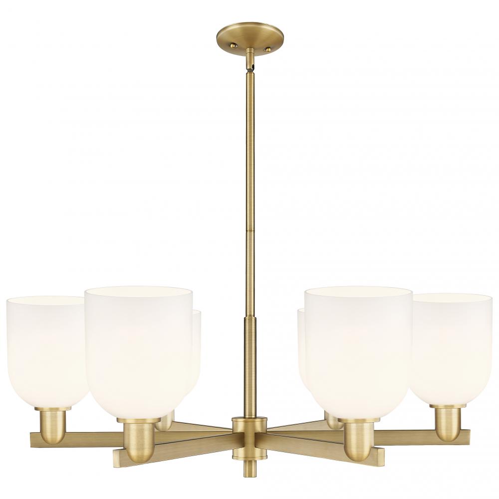 Bella - 6 Light - 35 inch - Brushed Brass - Stem hung - Chandelier