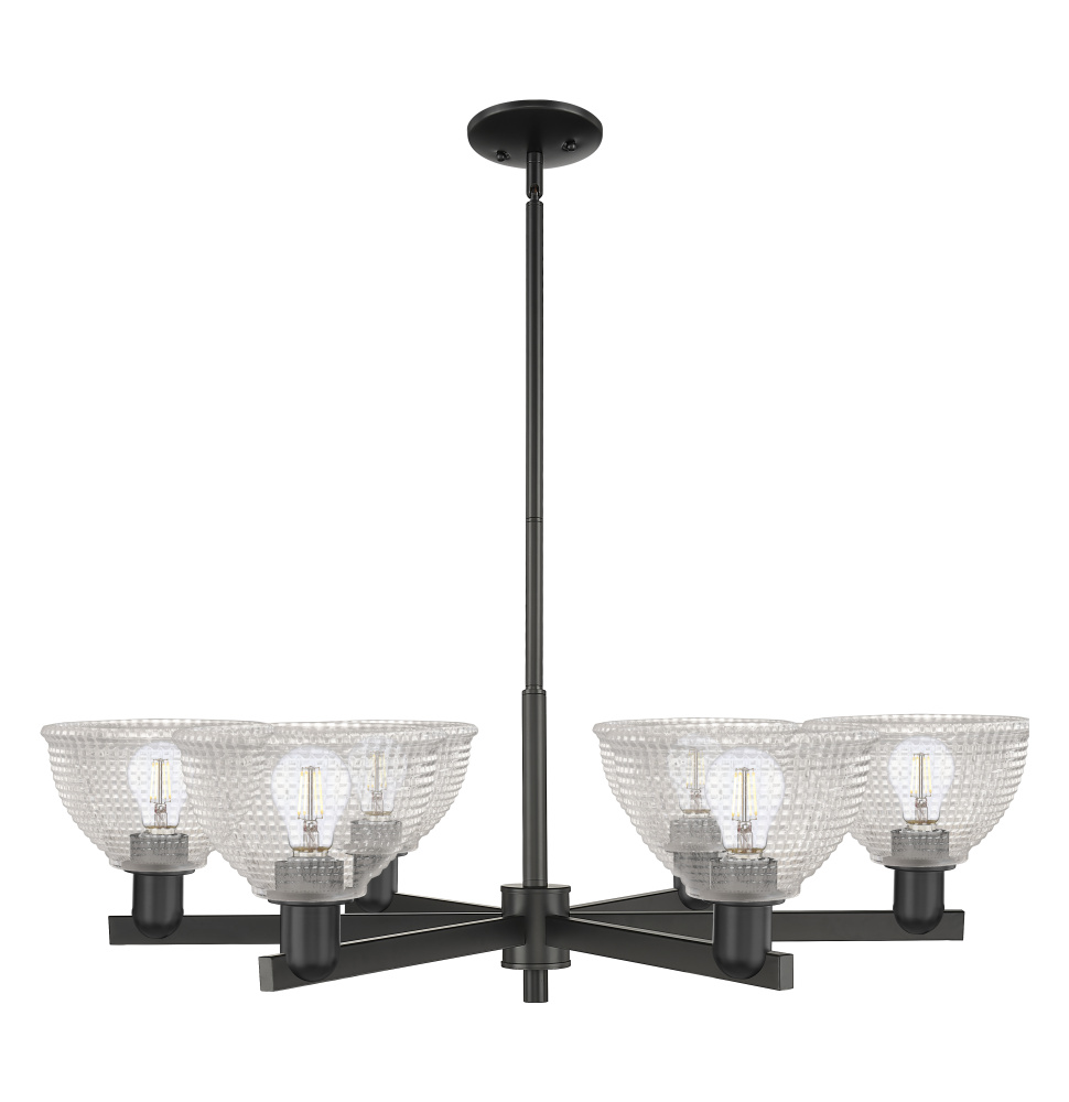Arietta - 6 Light - 38 inch - Matte Black - Stem hung - Chandelier
