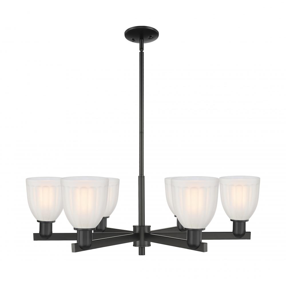 Brookfield - 6 Light - 36 inch - Matte Black - Stem hung - Chandelier