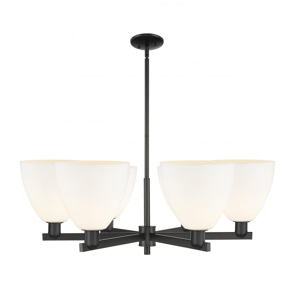 Bristol - 6 Light - 39 inch - Matte Black - Stem hung - Chandelier