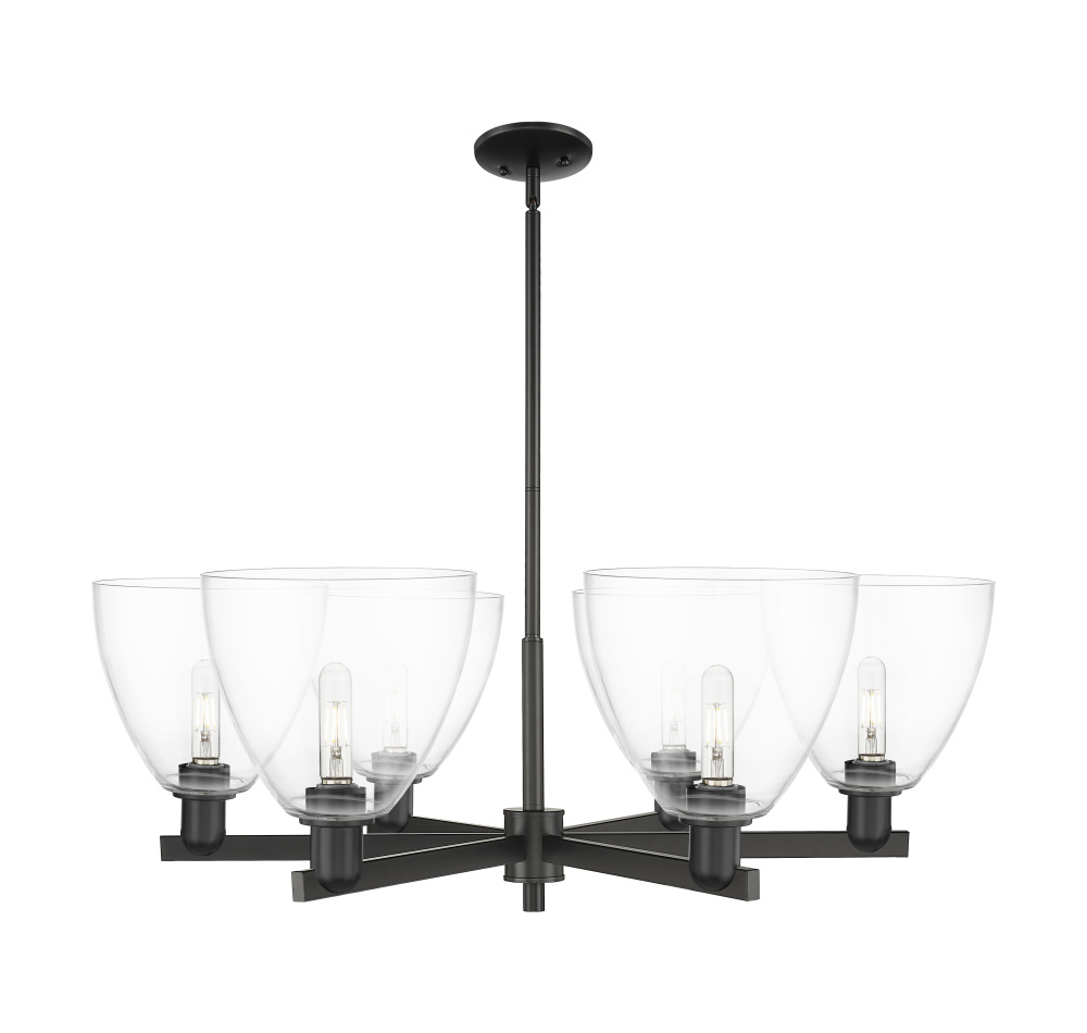 Bristol - 6 Light - 39 inch - Matte Black - Stem hung - Chandelier
