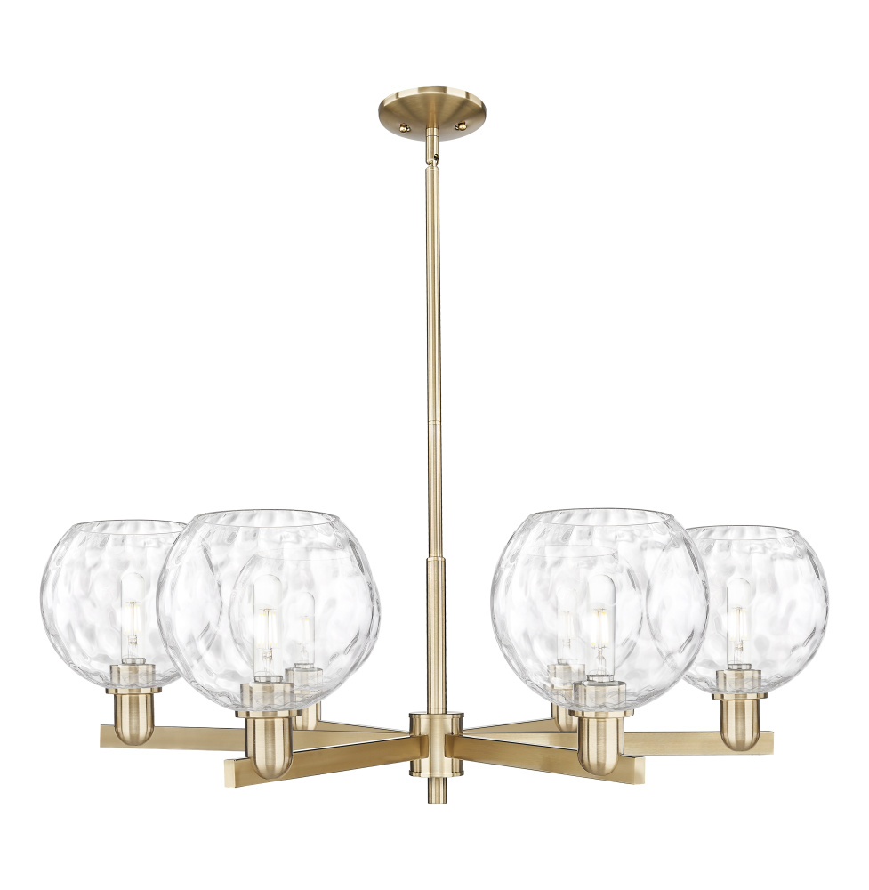 Athens Water Glass - 6 Light - 38 inch - Champagne Bronze - Stem hung - Chandelier