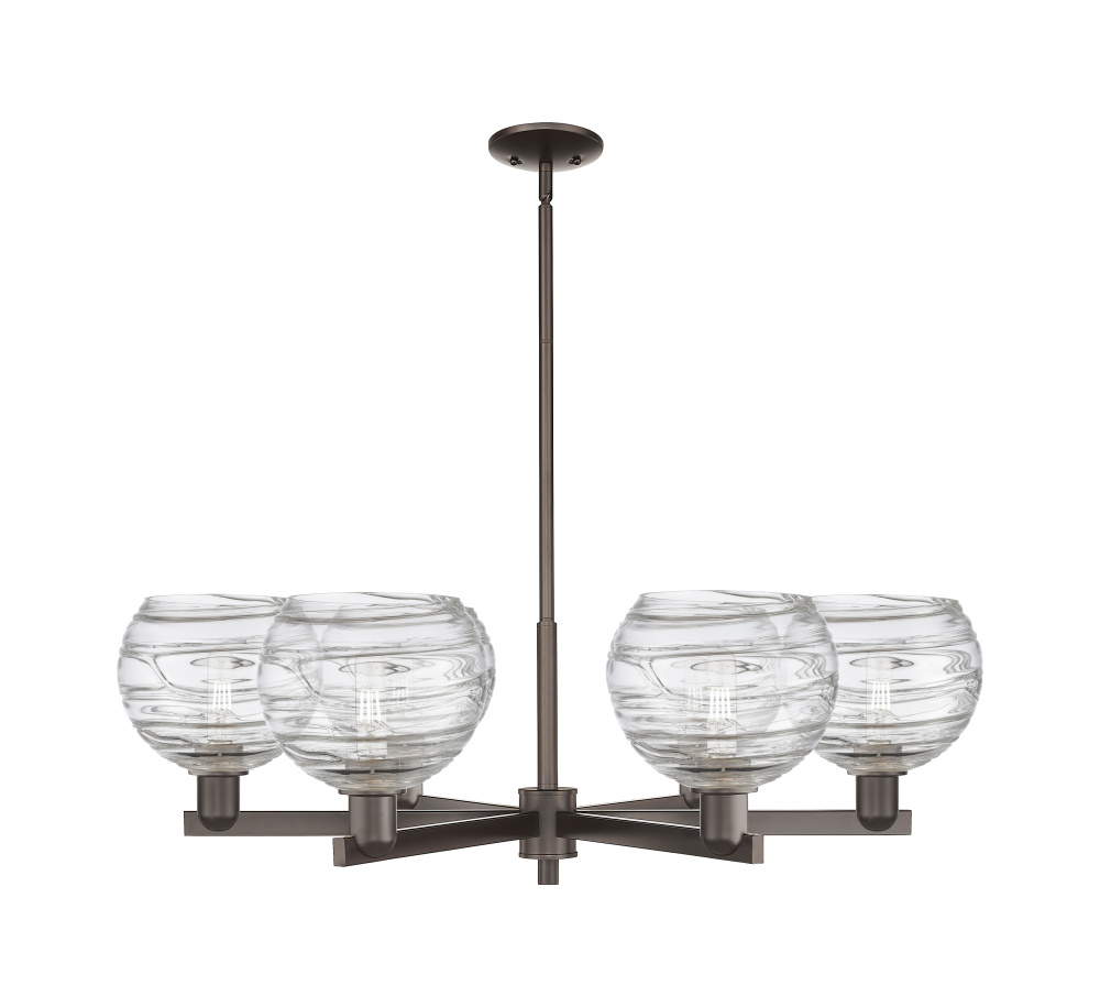 Athens Deco Swirl - 6 Light - 38 inch - Oil Rubbed Bronze - Stem hung - Chandelier