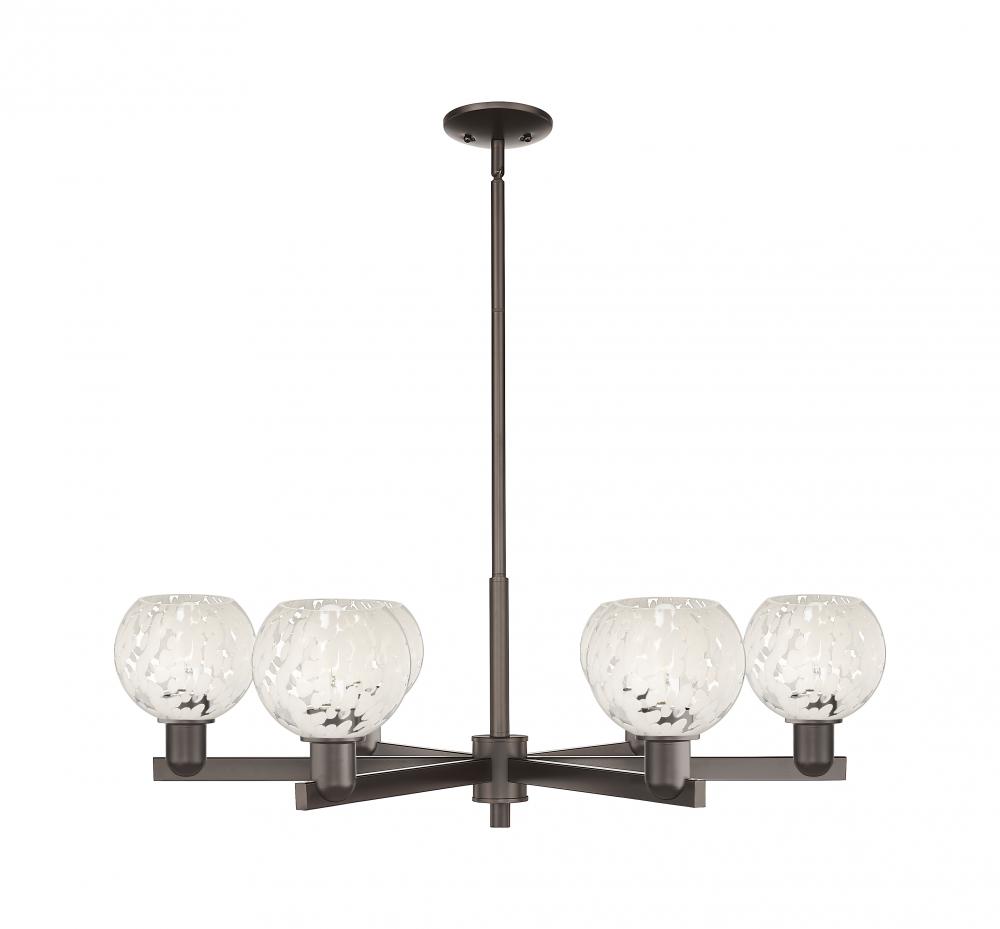 White Mouchette - 6 Light - 36 inch - Oil Rubbed Bronze - Stem hung - Chandelier