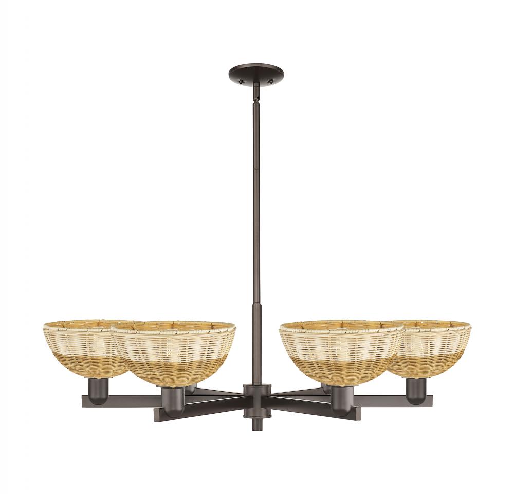 Bristol Natural II - 6 Light - 39 inch - Oil Rubbed Bronze - Stem hung - Chandelier