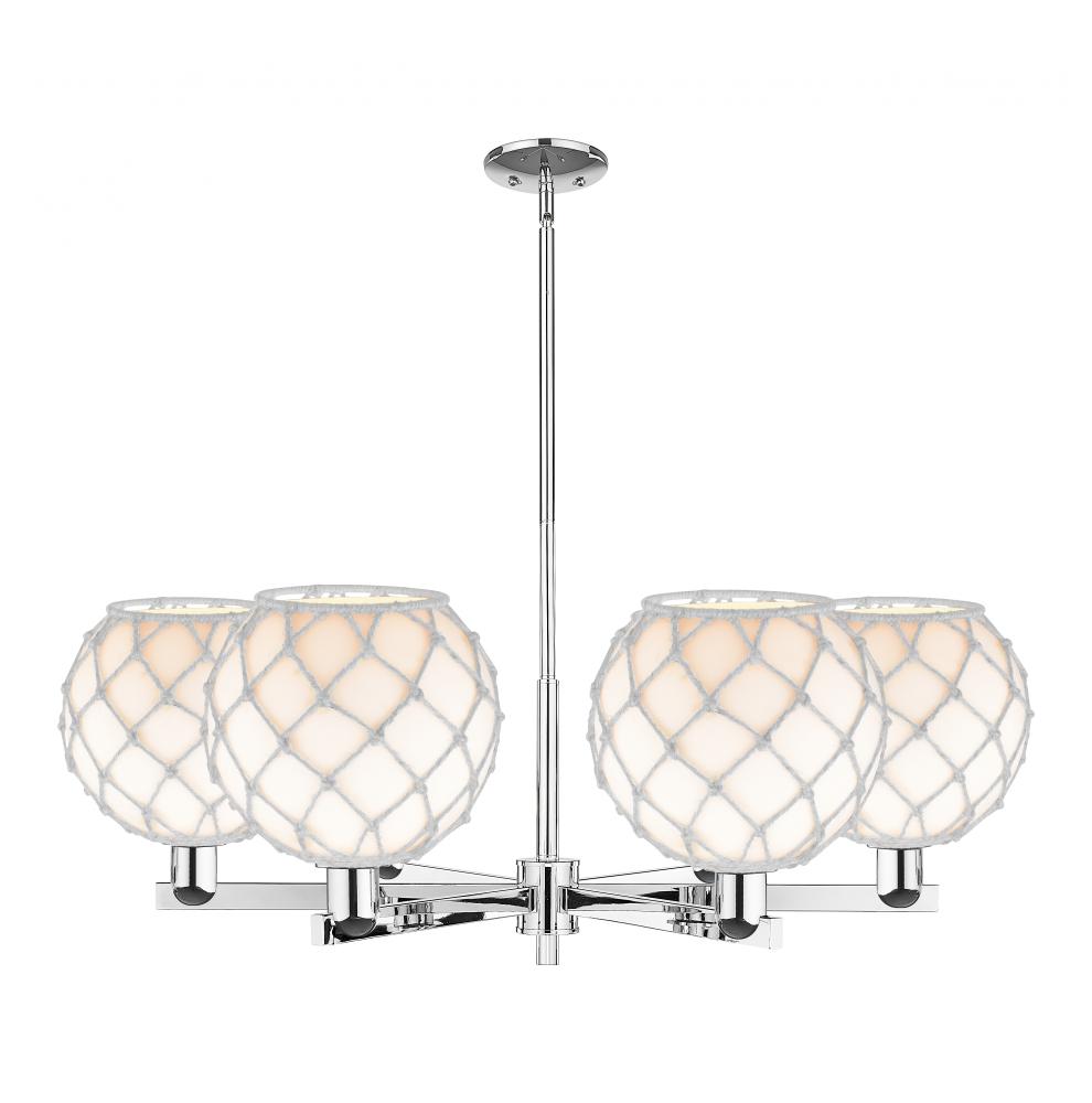 Farmhouse Rope - 6 Light - 40 inch - Polished Chrome - Stem hung - Chandelier