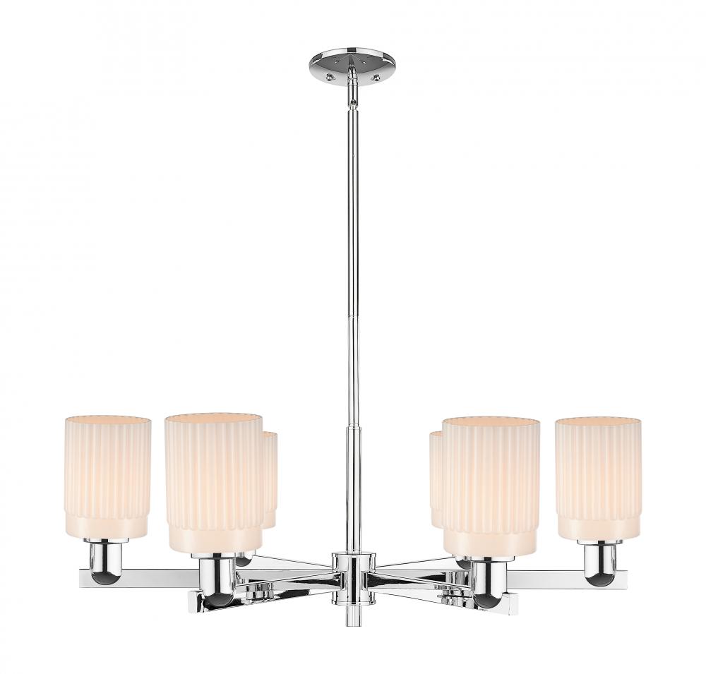 Hadley - 6 Light - 34 inch - Polished Chrome - Stem hung - Chandelier