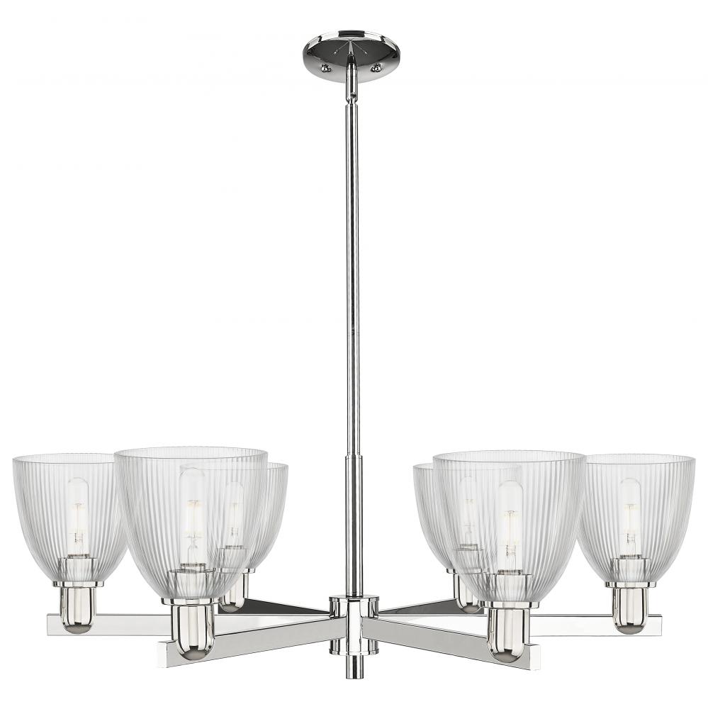 Castile - 6 Light - 36 inch - Polished Nickel - Stem hung - Chandelier