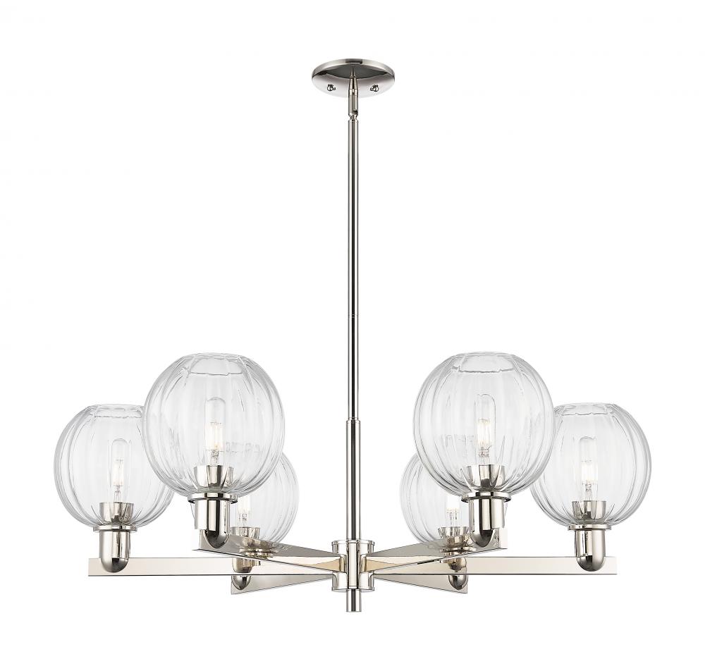 Preston Globe - 6 Light - 24 inch - Polished Nickel - Chandelier