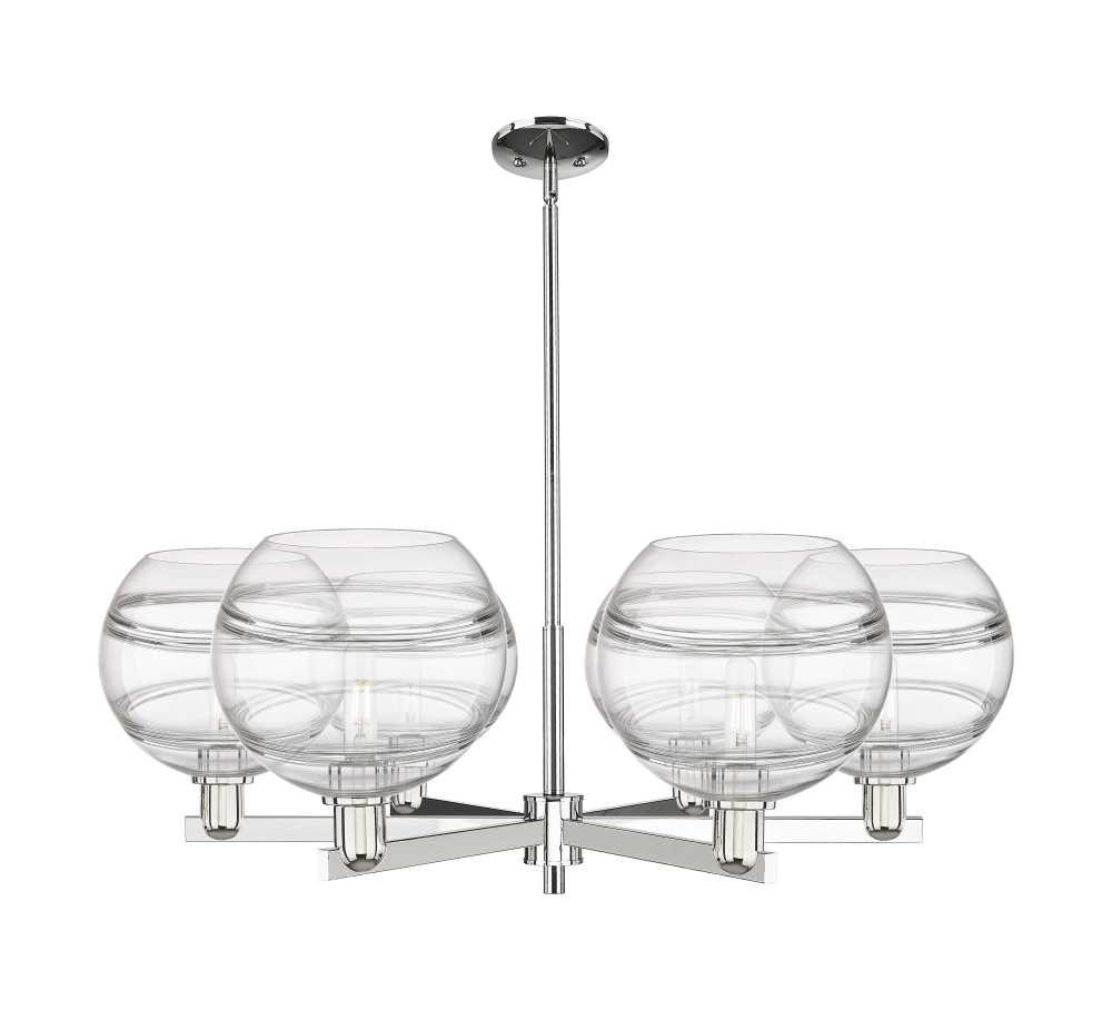 Rochester - 6 Light - 40 inch - Polished Nickel - Stem hung - Chandelier