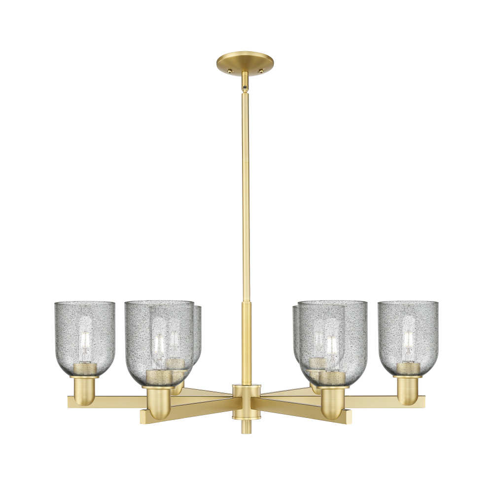 Caledonia - 6 Light - 35 inch - Satin Gold - Stem hung - Chandelier