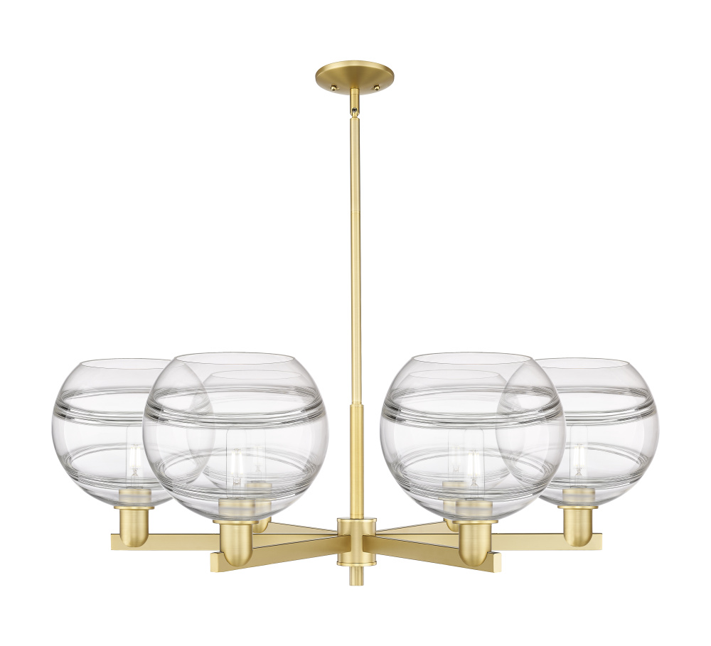 Rochester - 6 Light - 40 inch - Satin Gold - Stem hung - Chandelier