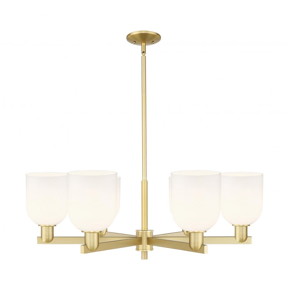 Bella - 6 Light - 35 inch - Satin Gold - Stem hung - Chandelier
