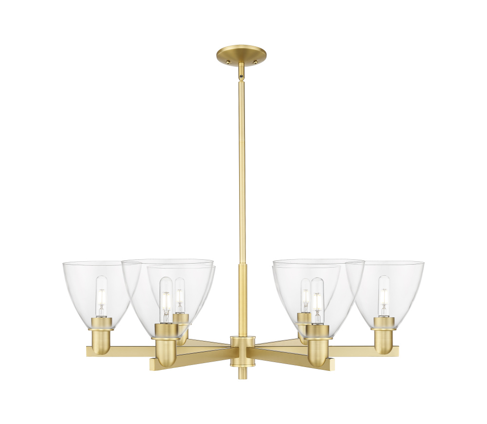 Bristol - 6 Light - 37 inch - Satin Gold - Stem hung - Chandelier