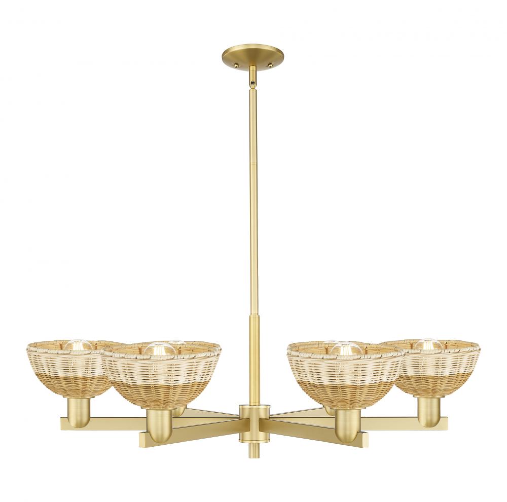 Natural Ballston Dome - 6 Light - 24 inch - Satin Gold - Chandelier