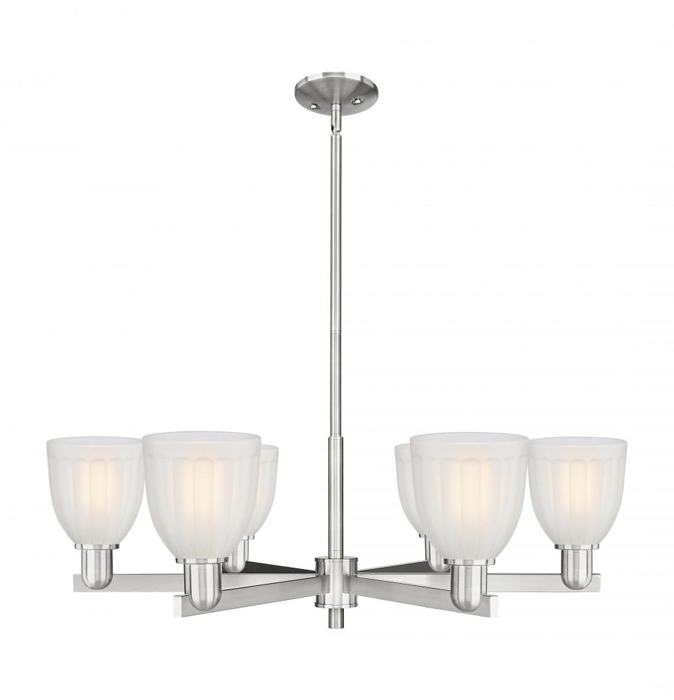 Brookfield - 6 Light - 36 inch - Satin Nickel - Stem hung - Chandelier