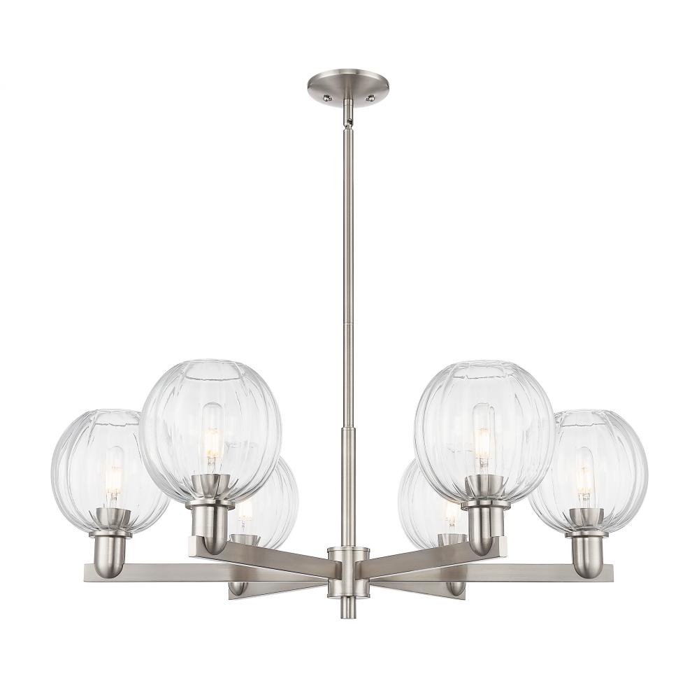 Preston Globe - 6 Light - 24 inch - Satin Nickel - Chandelier