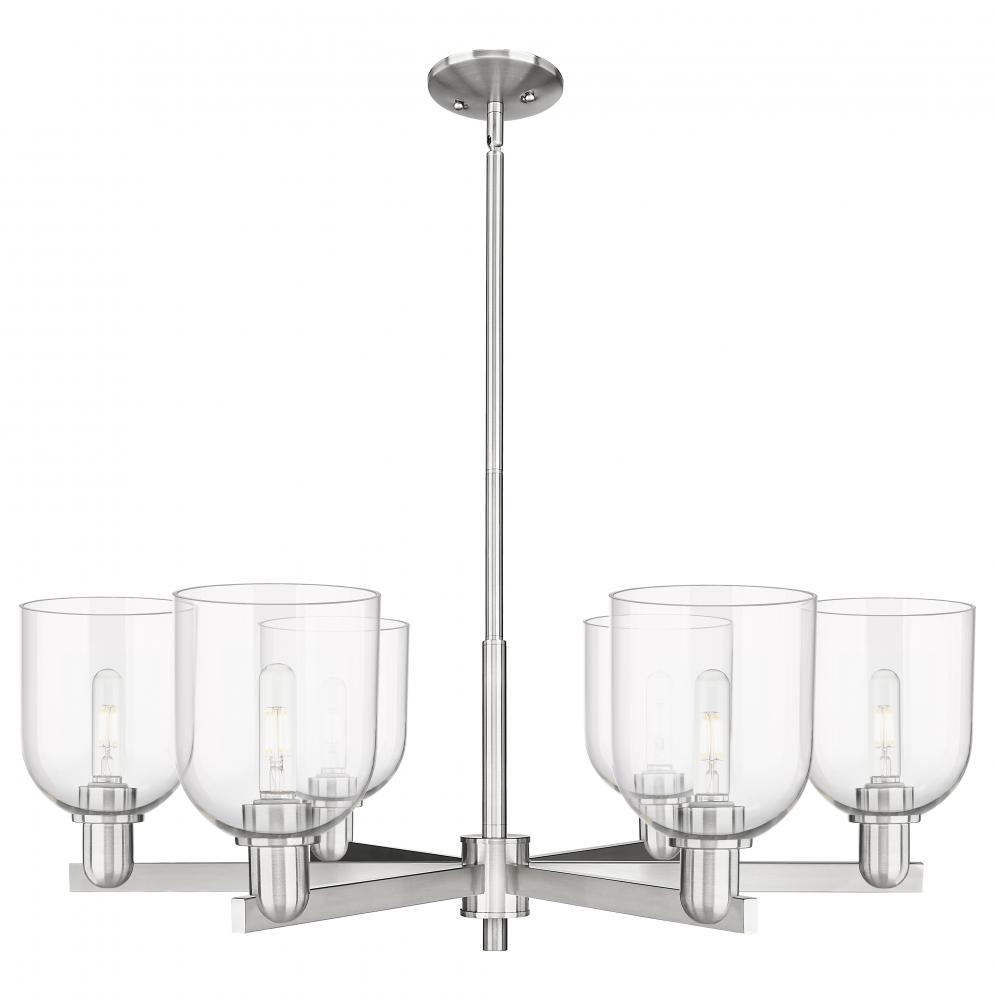 Bella - 6 Light - 35 inch - Satin Nickel - Stem hung - Chandelier