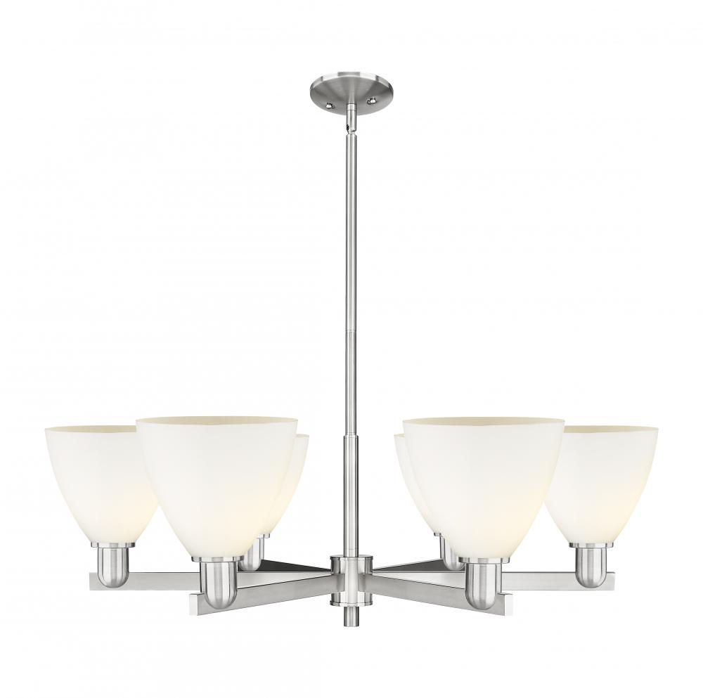 Bristol - 6 Light - 37 inch - Satin Nickel - Stem hung - Chandelier