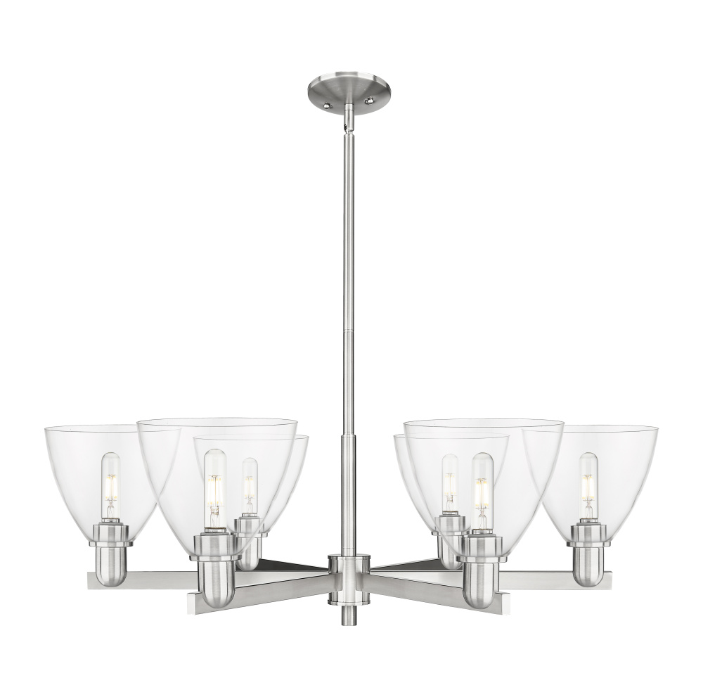 Bristol - 6 Light - 37 inch - Satin Nickel - Stem hung - Chandelier