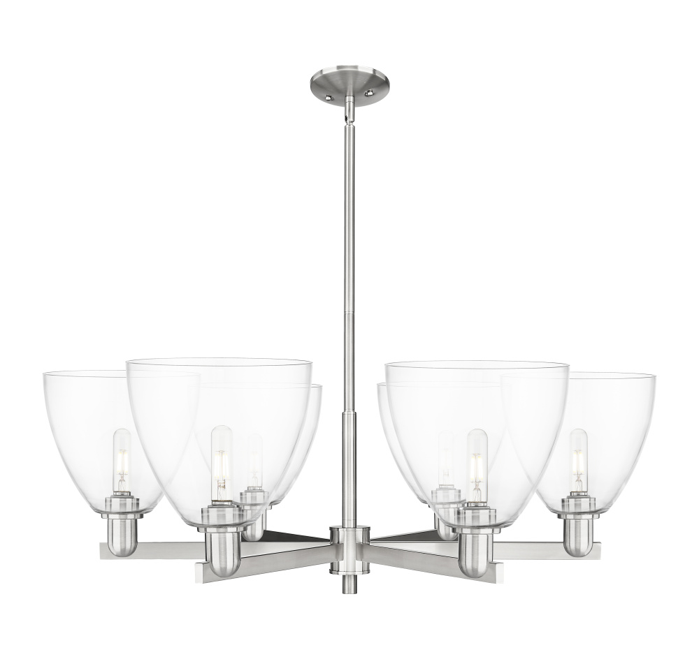 Bristol - 6 Light - 39 inch - Satin Nickel - Stem hung - Chandelier