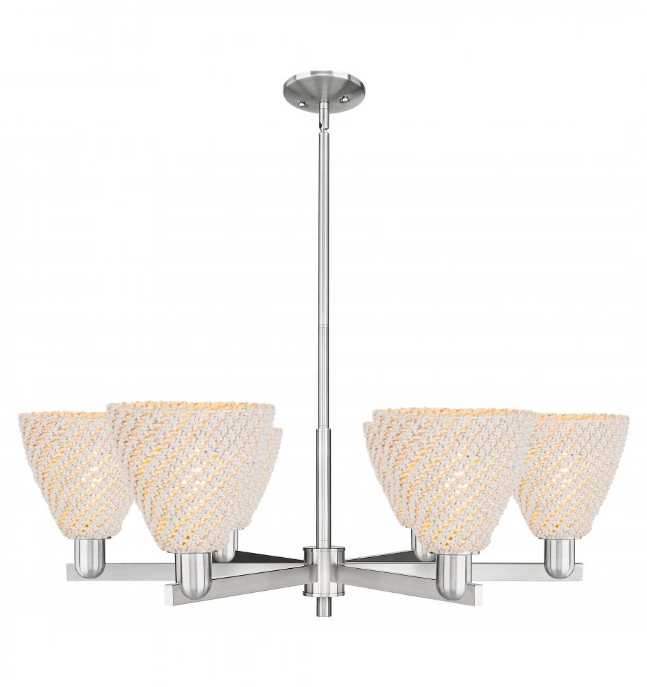 Bristol Natural - 6 Light - 24 inch - Satin Nickel - Chandelier