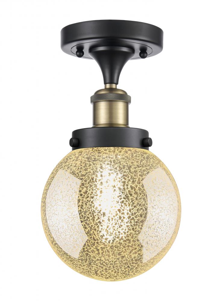 Beacon - 1 Light - 6 inch - Black Antique Brass - Semi-Flush Mount