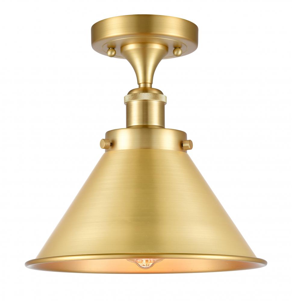 Briarcliff - 1 Light - 10 inch - Satin Gold - Semi-Flush Mount