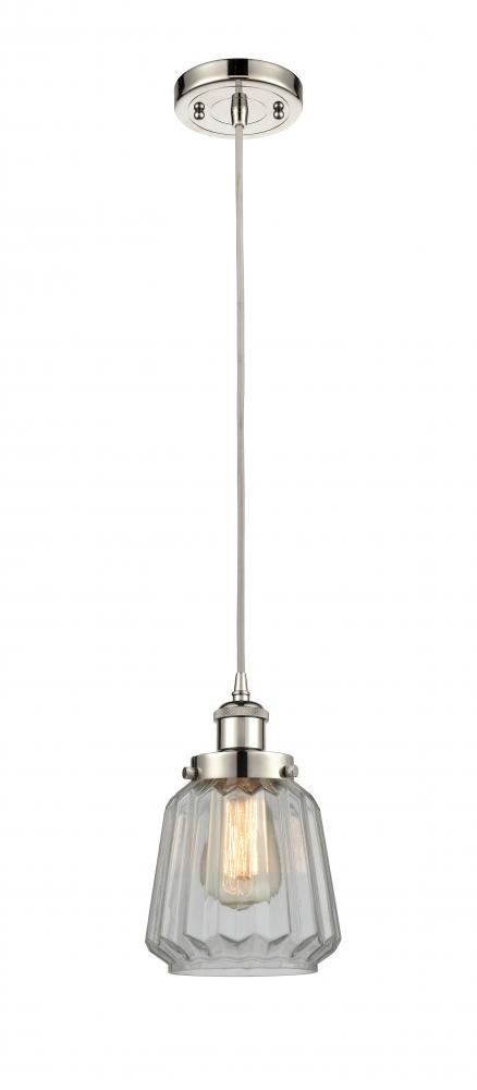 Chatham - 1 Light - 6 inch - Polished Nickel - Cord hung - Mini Pendant