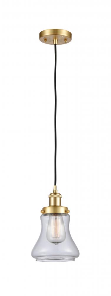 Bellmont - 1 Light - 6 inch - Satin Gold - Cord hung - Mini Pendant