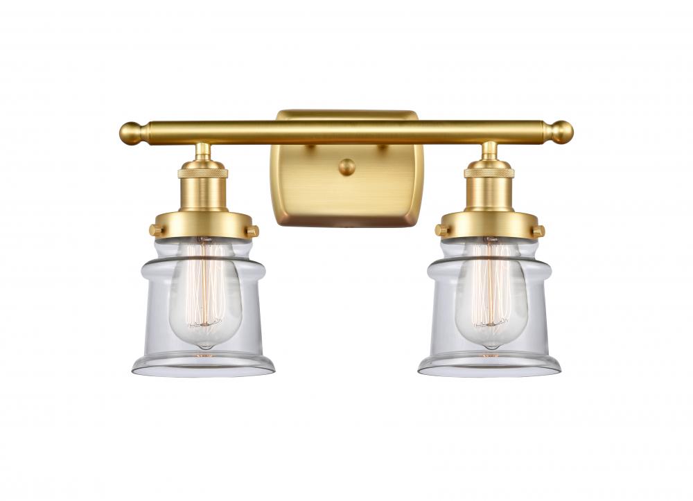 Canton - 2 Light - 16 inch - Satin Gold - Bath Vanity Light