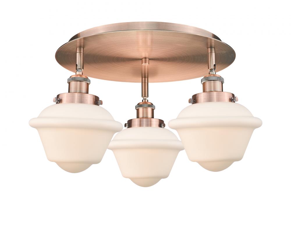 Oxford - 3 Light - 19 inch - Antique Copper - Semi-Flush Mount