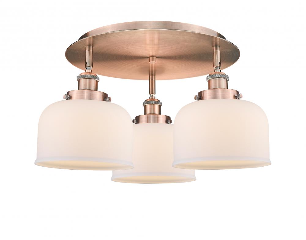 Cone - 3 Light - 20 inch - Antique Copper - Semi-Flush Mount