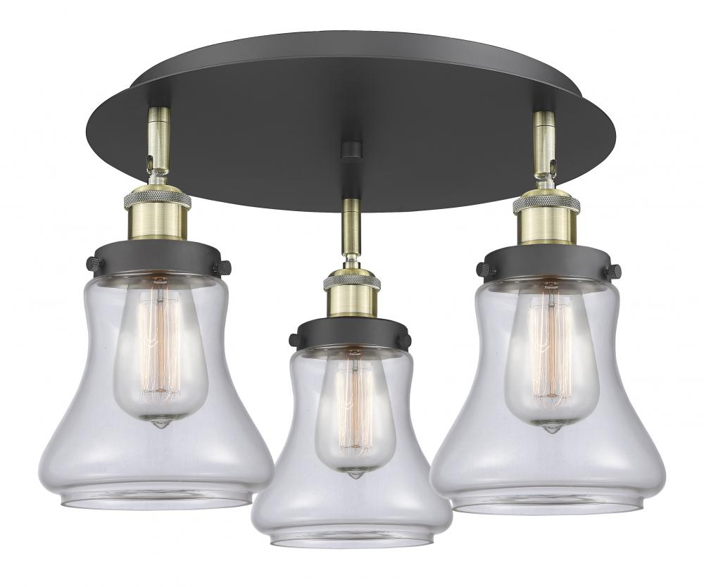 Bellmont - 3 Light - 18 inch - Black Antique Brass - Semi-Flush Mount