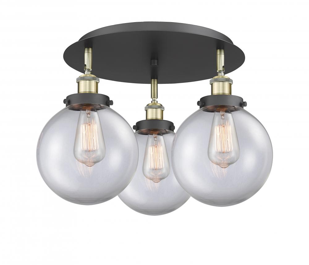 Whitney - 3 Light - 20 inch - Black Antique Brass - Semi-Flush Mount